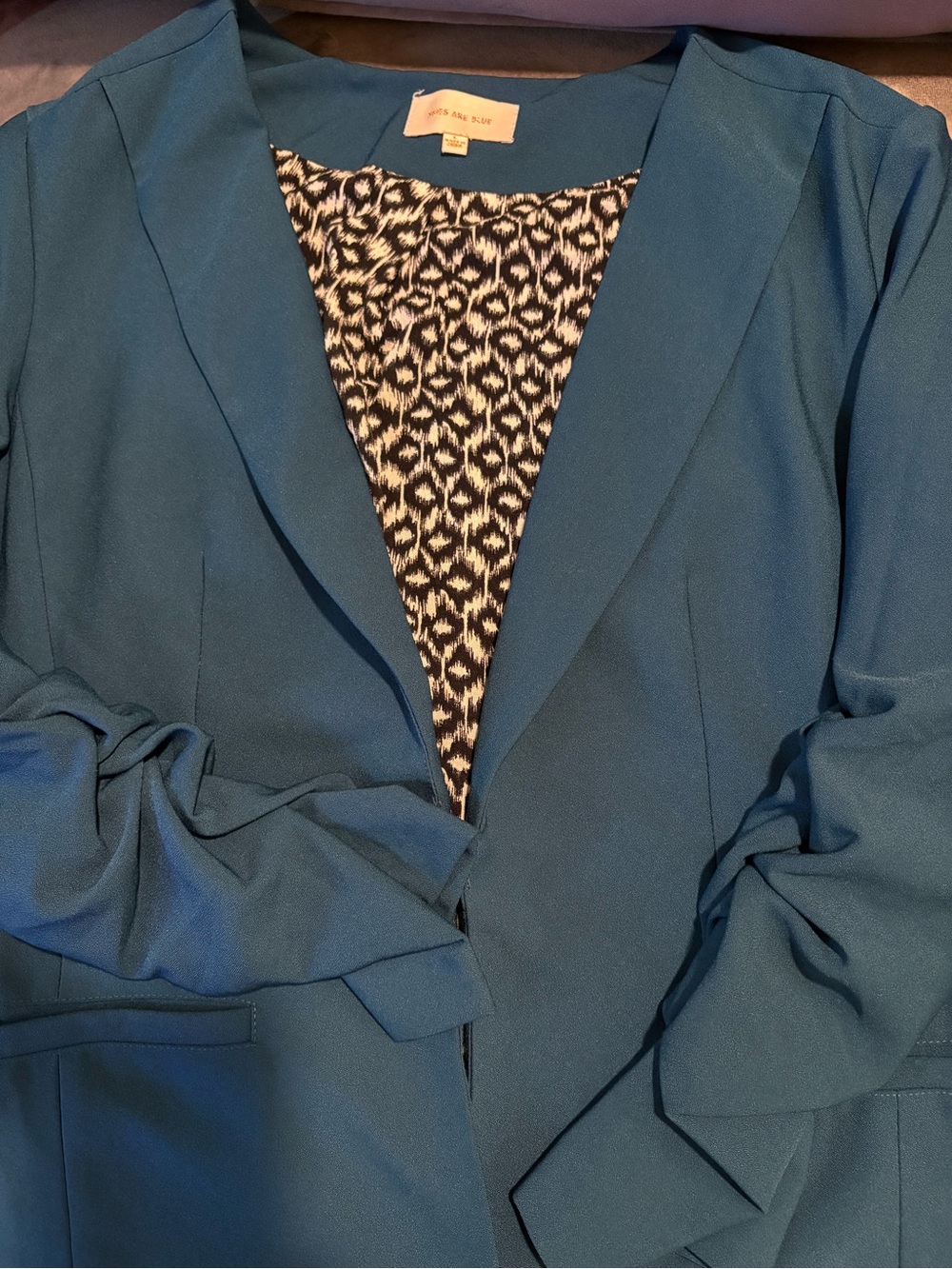 Skies Are Blue Teal Open-Front Blazer